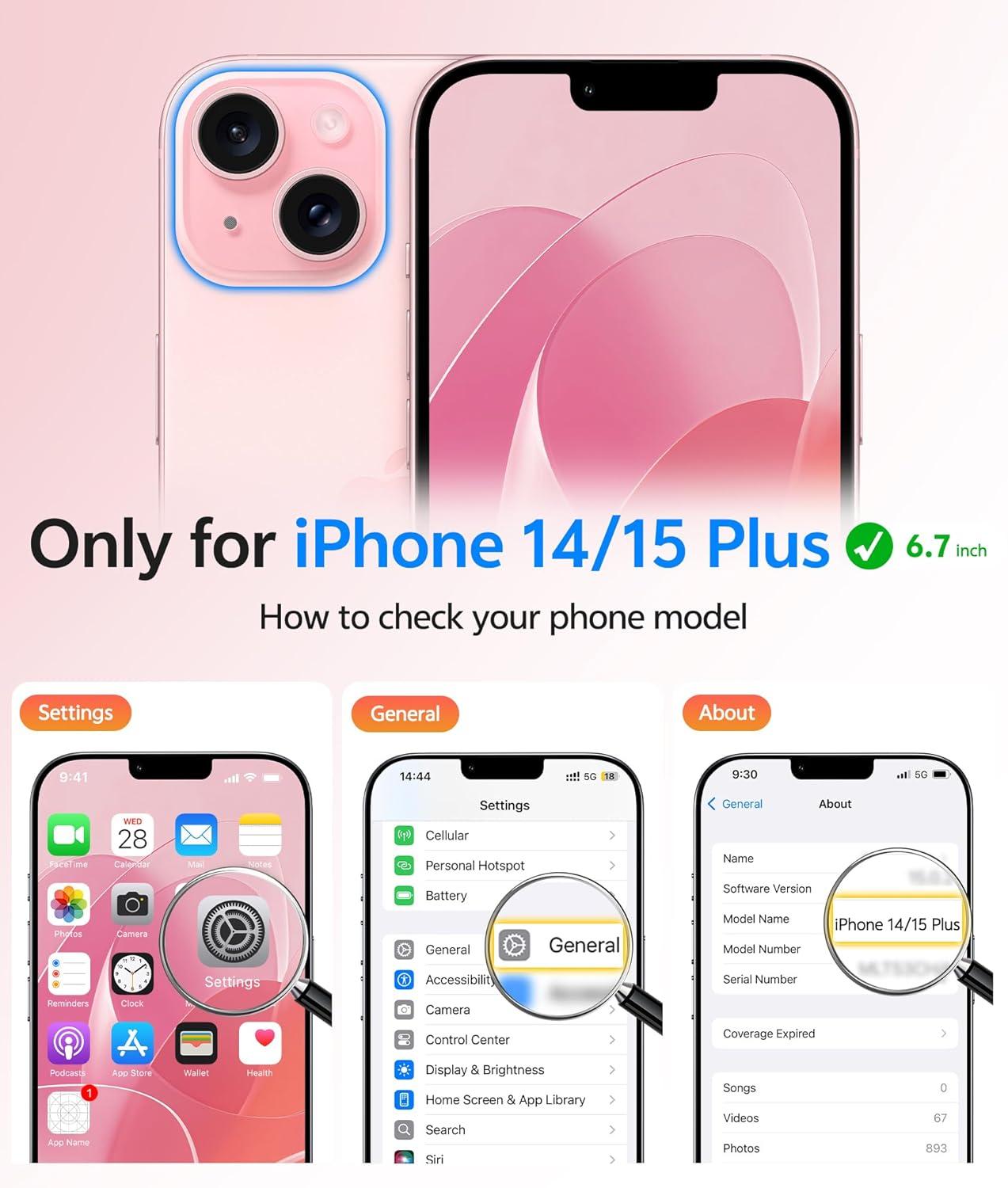 imageFNTCASE for iPhone 15 Pro Case Compatible with Magsafe Translucent Matte Magnetic Phone Cover Military Grade Drop Protection Shockproof Protective Cases BlackLight Pink