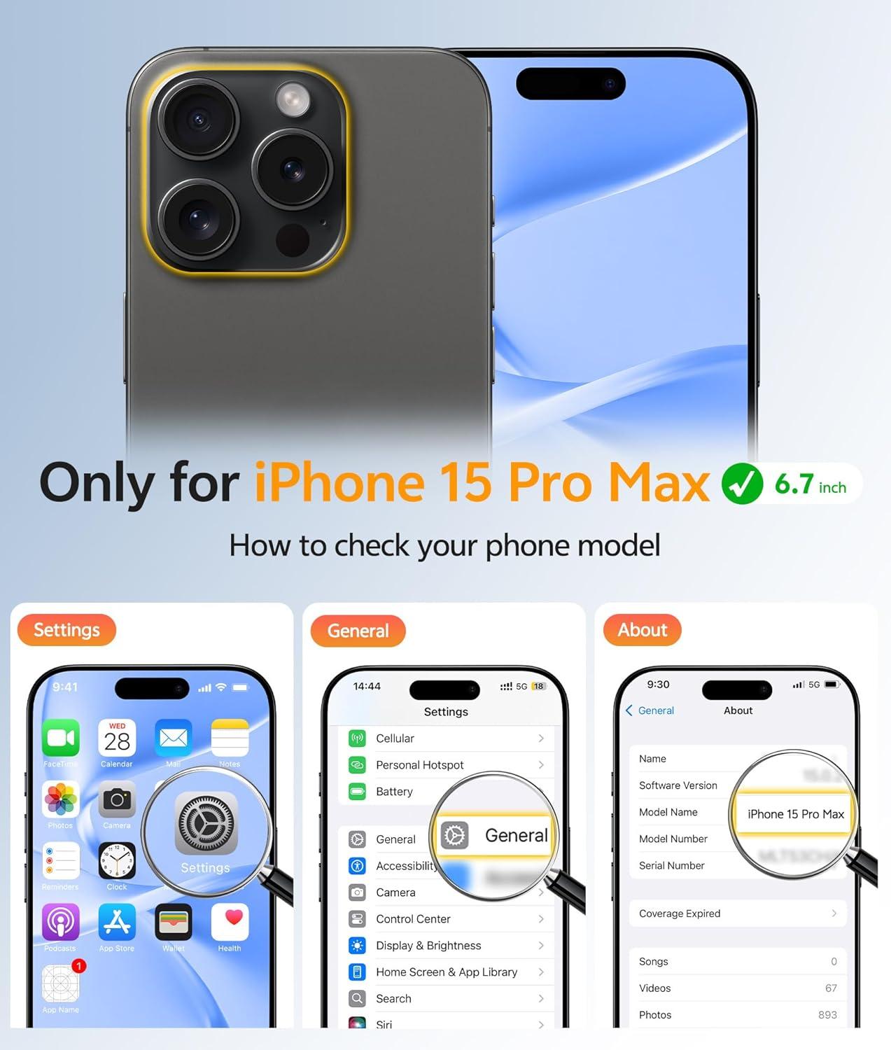 imageFNTCASE for iPhone 15 Pro Case Compatible with Magsafe Translucent Matte Magnetic Phone Cover Military Grade Drop Protection Shockproof Protective Cases BlackBlue