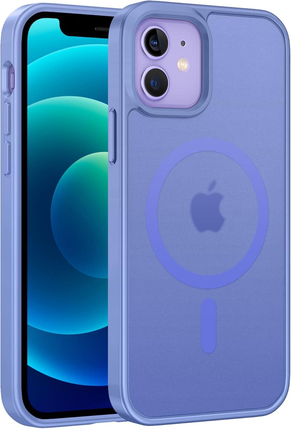 imageFNTCASE for iPhone 15 Pro Case Compatible with Magsafe Translucent Matte Magnetic Phone Cover Military Grade Drop Protection Shockproof Protective Cases BlackLight Purple