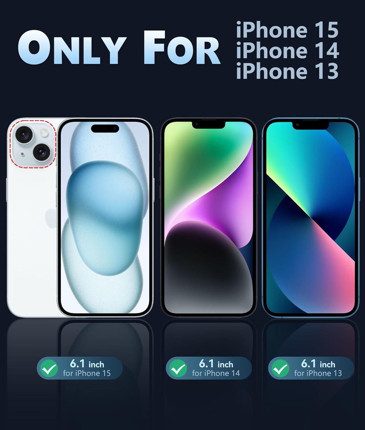 imageFNTCASE for iPhone 15 Pro Case Compatible with Magsafe Translucent Matte Magnetic Phone Cover Military Grade Drop Protection Shockproof Protective Cases BlackBlack