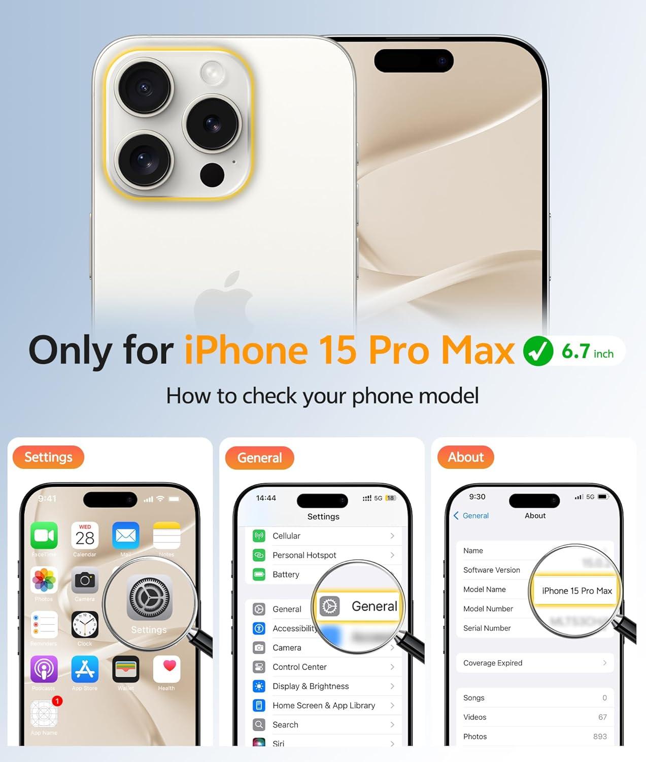 imageFNTCASE for iPhone 15 Pro Case Compatible with Magsafe Translucent Matte Magnetic Phone Cover Military Grade Drop Protection Shockproof Protective Cases BlackOff White