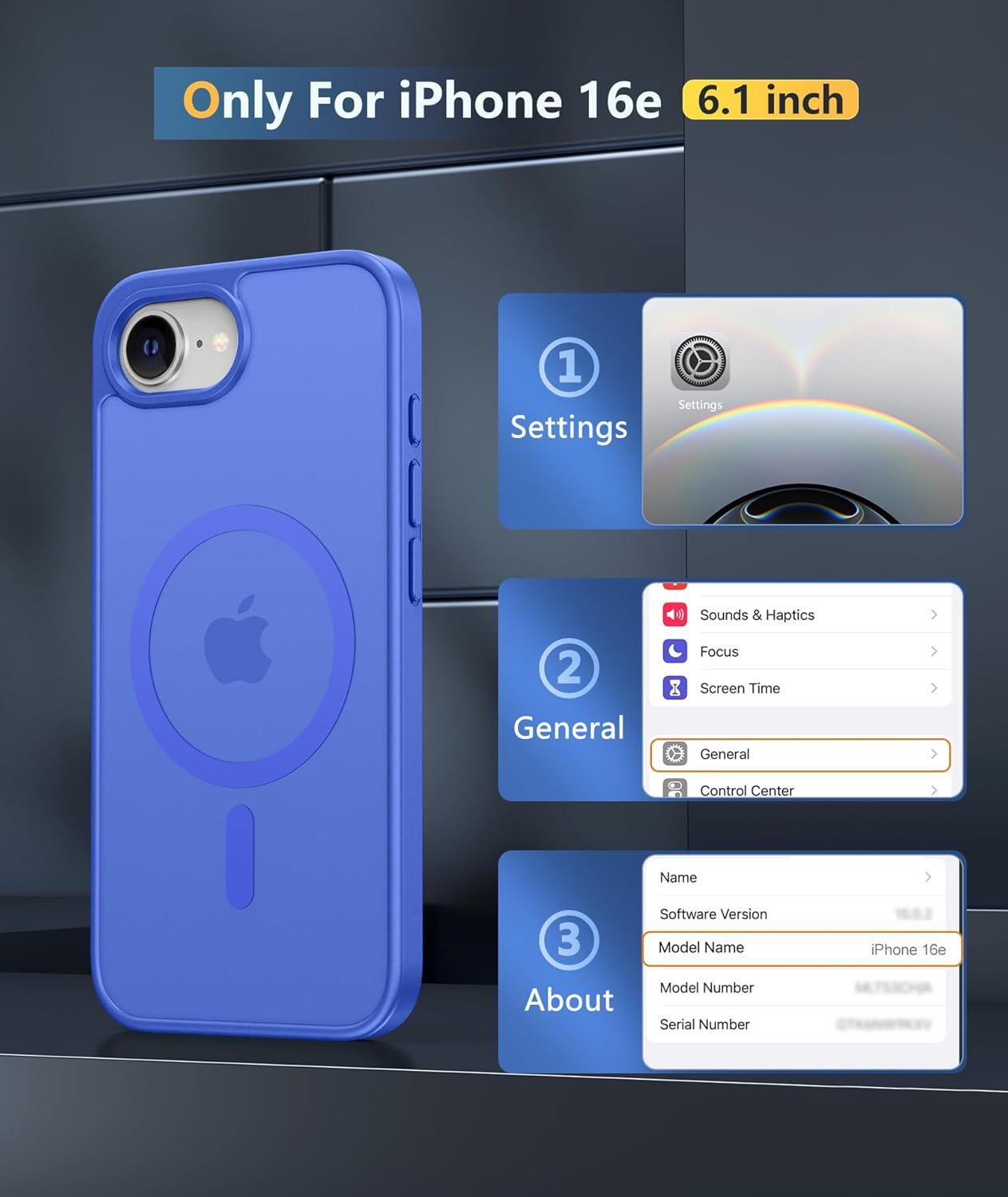 imageFNTCASE for iPhone 15 Pro Case Compatible with Magsafe Translucent Matte Magnetic Phone Cover Military Grade Drop Protection Shockproof Protective Cases BlackUltramarine