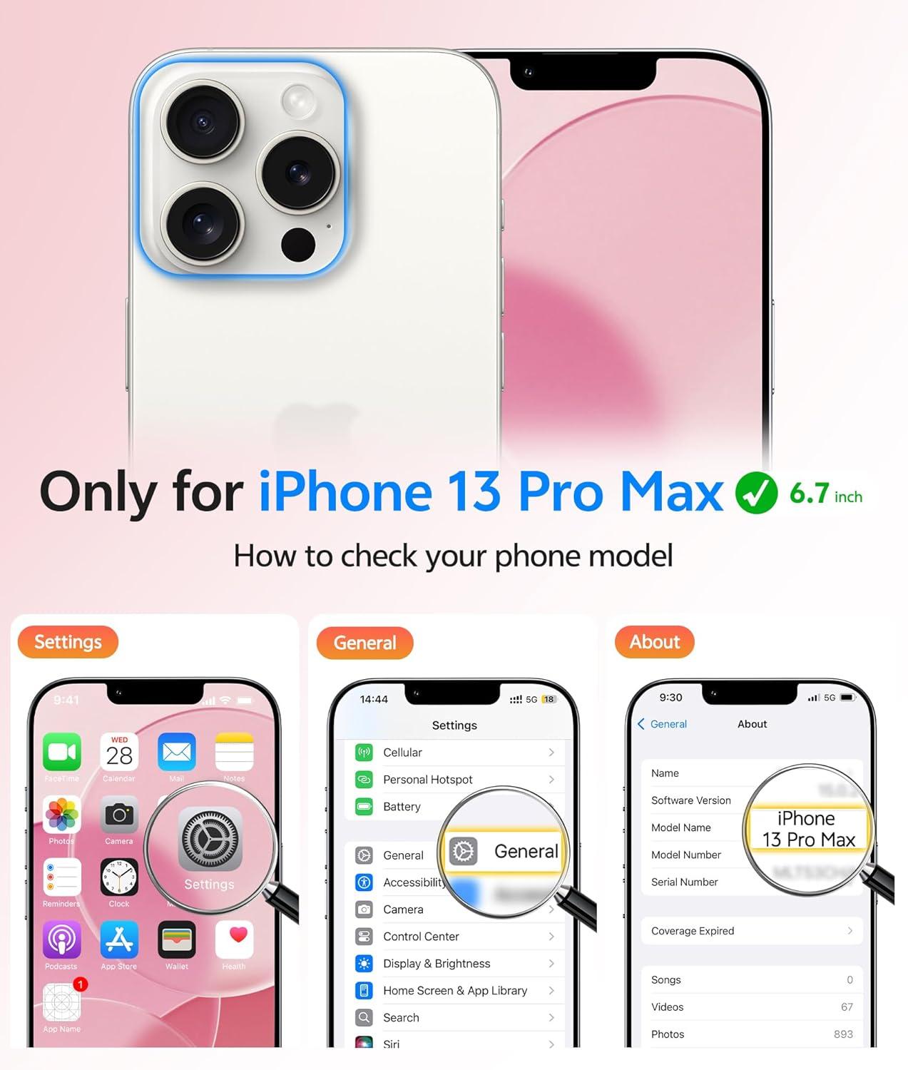 imageFNTCASE for iPhone 15 Pro Case Compatible with Magsafe Translucent Matte Magnetic Phone Cover Military Grade Drop Protection Shockproof Protective Cases BlackLight Pink