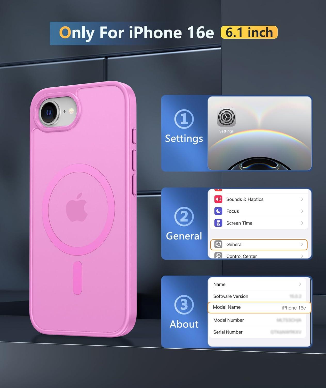 imageFNTCASE for iPhone 15 Pro Case Compatible with Magsafe Translucent Matte Magnetic Phone Cover Military Grade Drop Protection Shockproof Protective Cases BlackPink
