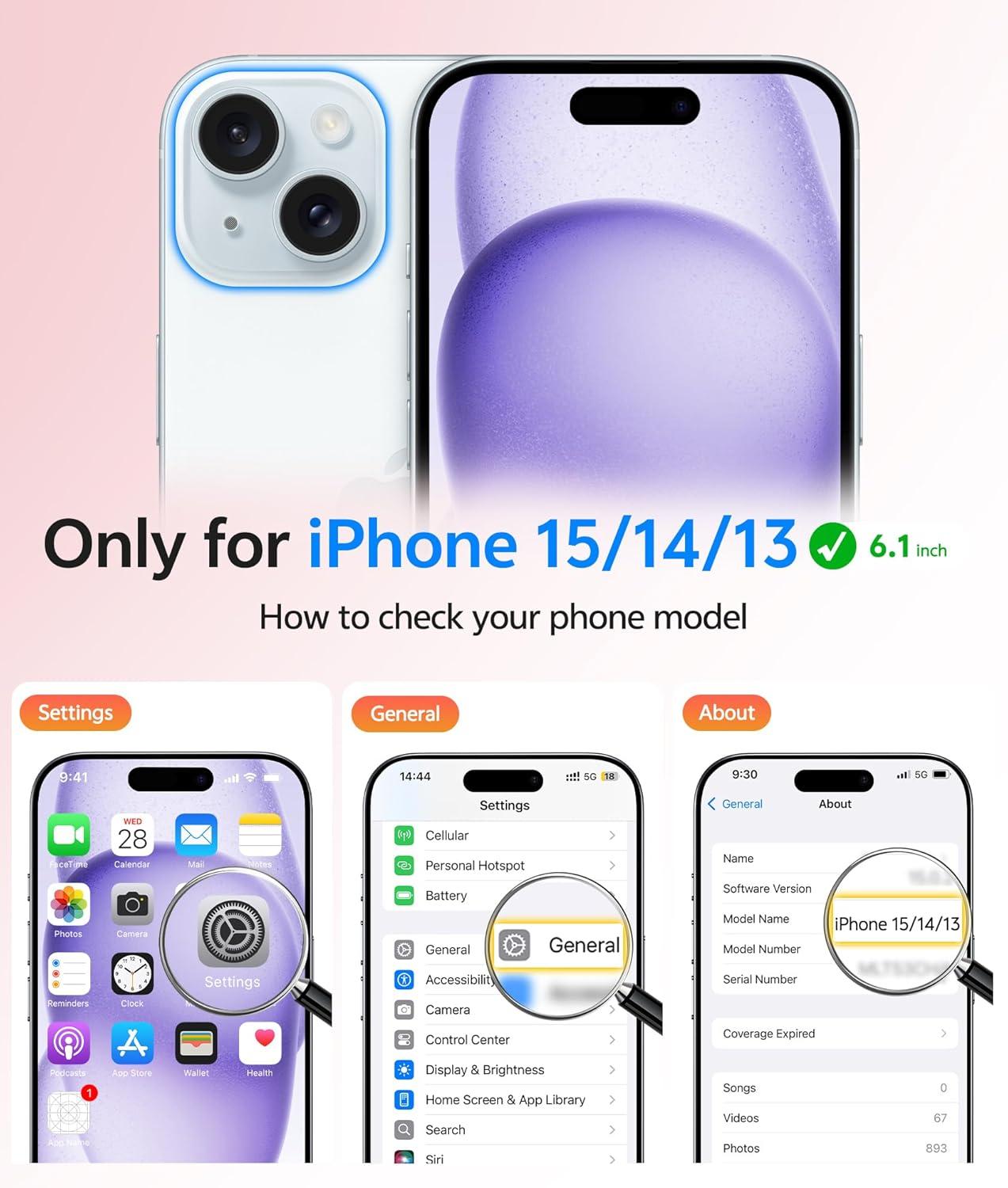 imageFNTCASE for iPhone 15 Pro Case Compatible with Magsafe Translucent Matte Magnetic Phone Cover Military Grade Drop Protection Shockproof Protective Cases BlackLight Purple