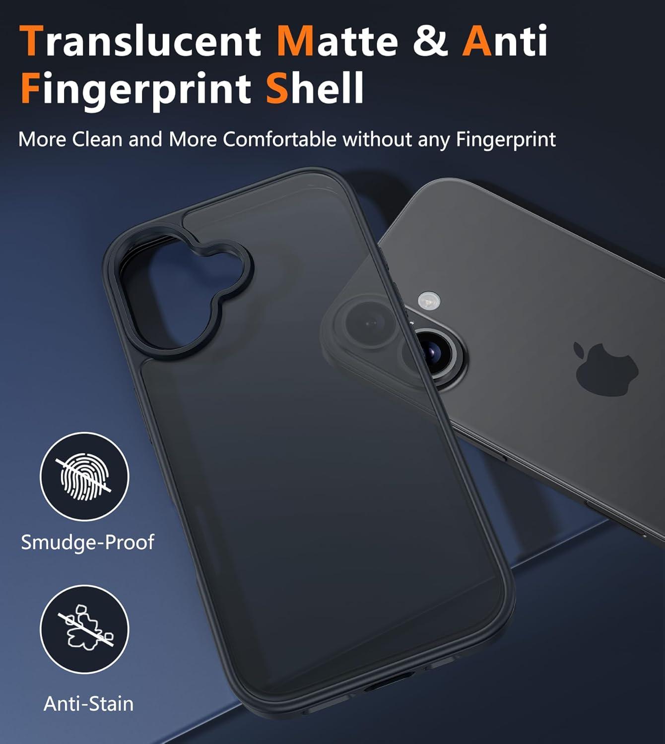 imageFNTCASE for iPhone 15 Pro Case Compatible with Magsafe Translucent Matte Magnetic Phone Cover Military Grade Drop Protection Shockproof Protective Cases BlackBlack Matte