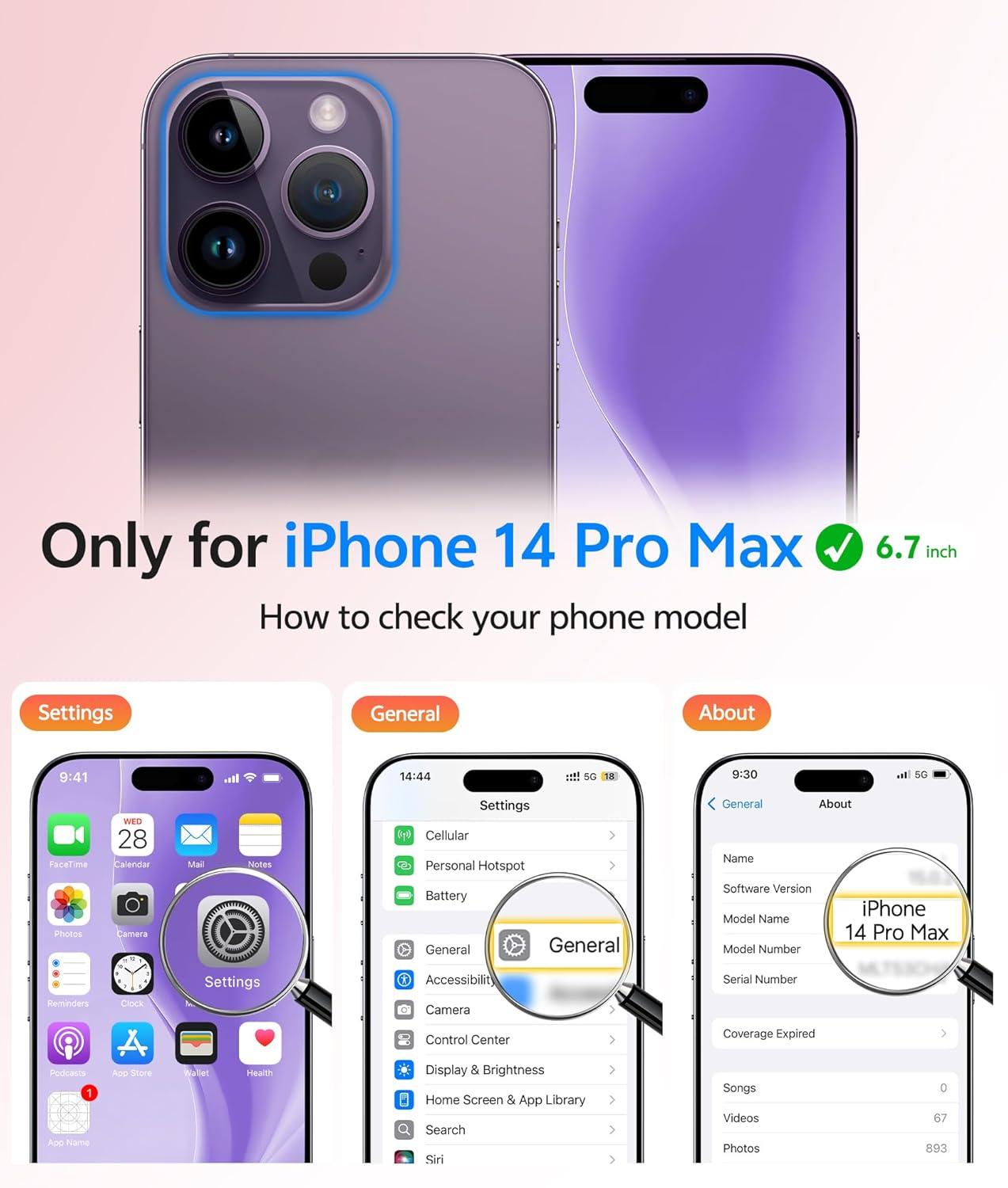 imageFNTCASE for iPhone 15 Pro Case Compatible with Magsafe Translucent Matte Magnetic Phone Cover Military Grade Drop Protection Shockproof Protective Cases BlackLight Purple
