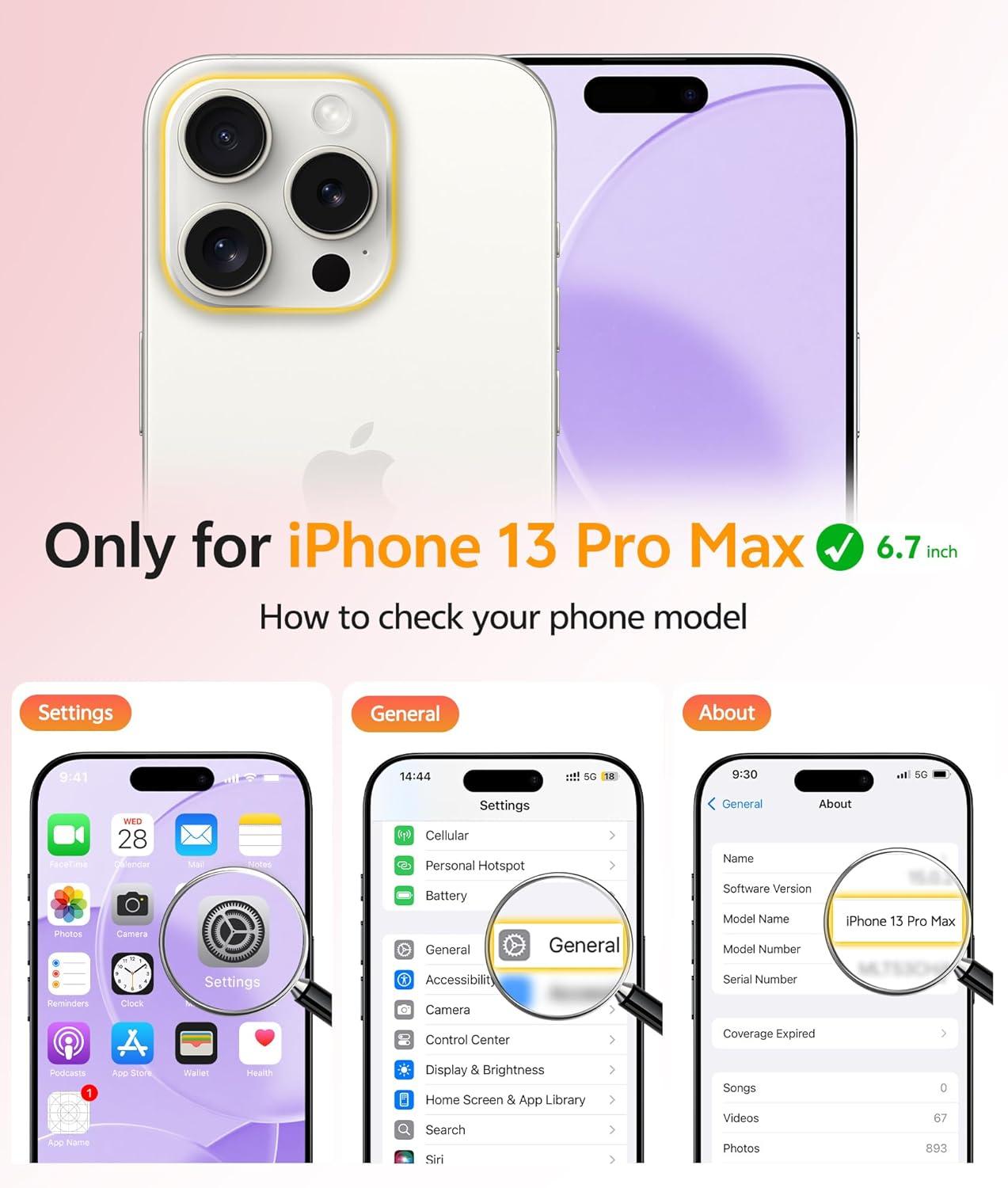 imageFNTCASE for iPhone 15 Pro Case Compatible with Magsafe Translucent Matte Magnetic Phone Cover Military Grade Drop Protection Shockproof Protective Cases BlackLight Purple