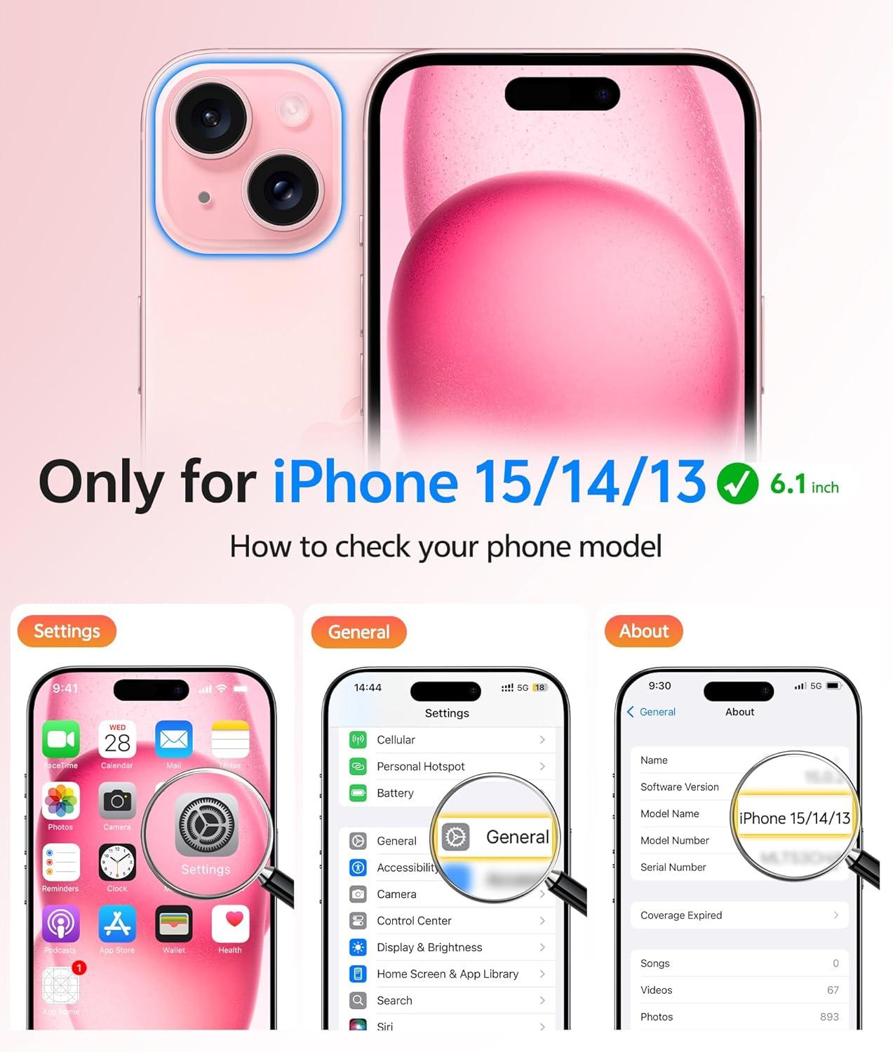 imageFNTCASE for iPhone 15 Pro Case Compatible with Magsafe Translucent Matte Magnetic Phone Cover Military Grade Drop Protection Shockproof Protective Cases BlackHot Pink