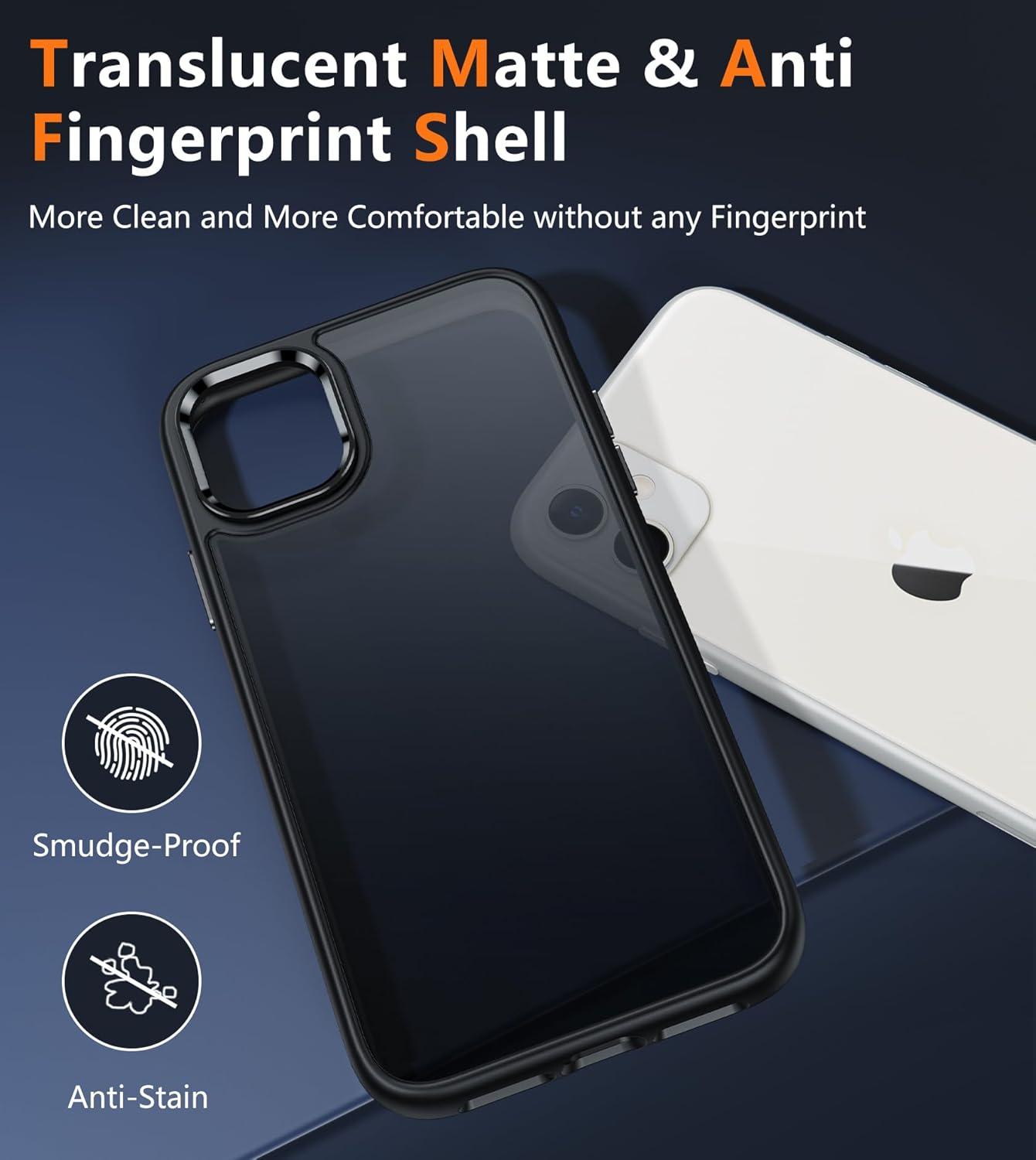 imageFNTCASE for iPhone 15 Pro Case Compatible with Magsafe Translucent Matte Magnetic Phone Cover Military Grade Drop Protection Shockproof Protective Cases BlackBlack Matte