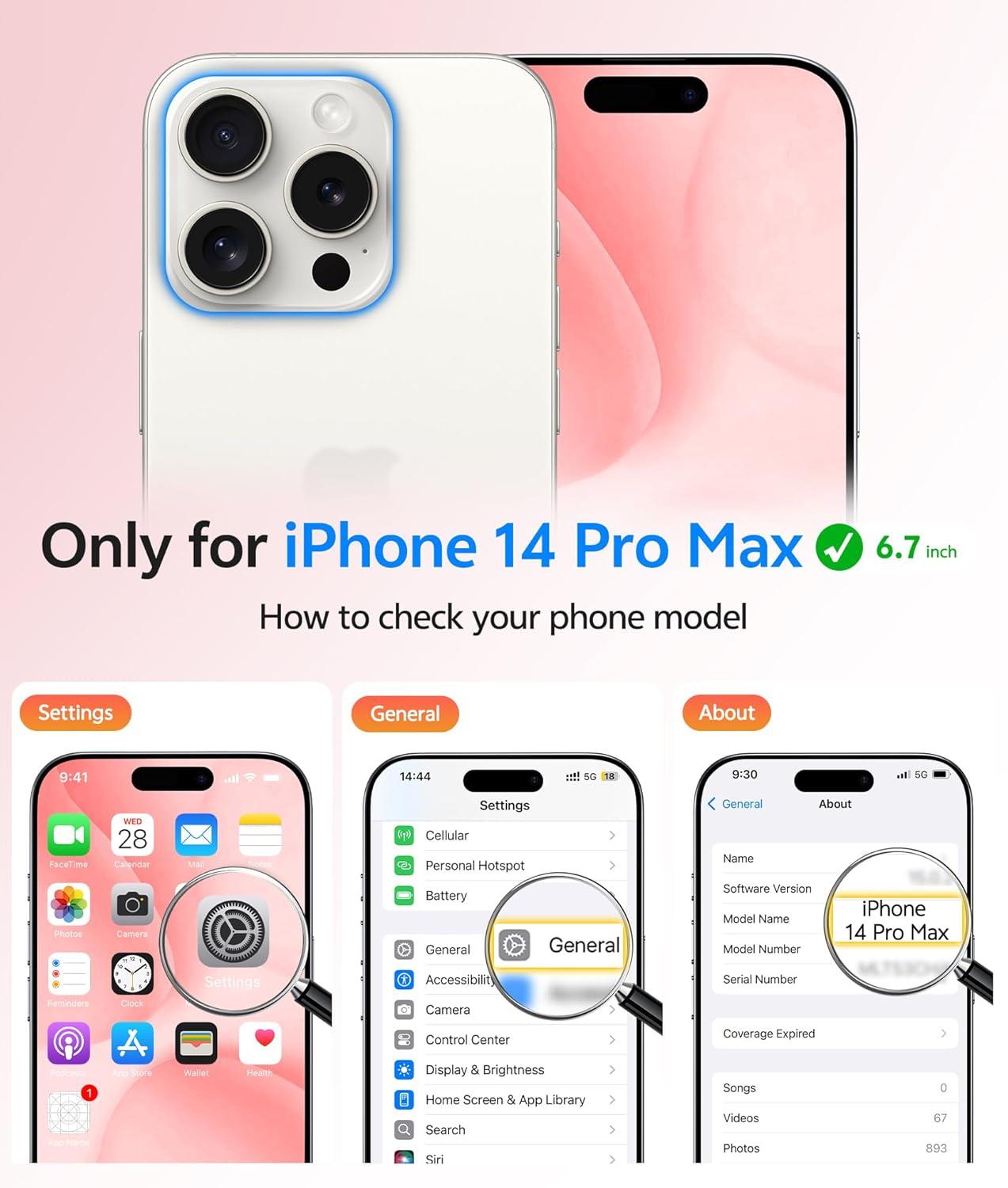 imageFNTCASE for iPhone 15 Pro Case Compatible with Magsafe Translucent Matte Magnetic Phone Cover Military Grade Drop Protection Shockproof Protective Cases BlackLight Pink