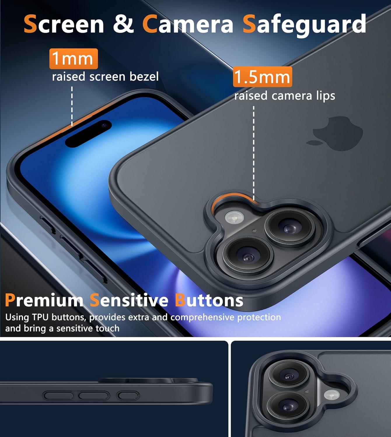 imageFNTCASE for iPhone 15 Pro Case Compatible with Magsafe Translucent Matte Magnetic Phone Cover Military Grade Drop Protection Shockproof Protective Cases BlackBlack Matte