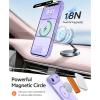 FNTCASE for iPhone 15 Pro Case: [Compatible with Magsafe] Translucent Matte Magnetic Phone Cover – Military Grade Drop Protection Shockproof Protective Cases – Black(Light Purple)