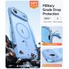 FNTCASE for iPhone 15 Pro Case: [Compatible with Magsafe] Translucent Matte Magnetic Phone Cover – Military Grade Drop Protection Shockproof Protective Cases – Black(Light Blue)