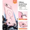 FNTCASE for iPhone 15 Pro Case: [Compatible with Magsafe] Translucent Matte Magnetic Phone Cover – Military Grade Drop Protection Shockproof Protective Cases – Black(Light Pink)