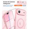 FNTCASE for iPhone 15 Pro Case: [Compatible with Magsafe] Translucent Matte Magnetic Phone Cover – Military Grade Drop Protection Shockproof Protective Cases – Black(Light Pink)