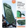 FNTCASE for iPhone 15 Pro Case: [Compatible with Magsafe] Translucent Matte Magnetic Phone Cover – Military Grade Drop Protection Shockproof Protective Cases – Black(Green)