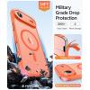 FNTCASE for iPhone 15 Pro Case: [Compatible with Magsafe] Translucent Matte Magnetic Phone Cover – Military Grade Drop Protection Shockproof Protective Cases – Black(Orange)