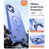 FNTCASE for iPhone 15 Pro Case: [Compatible with Magsafe] Translucent Matte Magnetic Phone Cover – Military Grade Drop Protection Shockproof Protective Cases – Black(Ultramarine)
