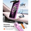 FNTCASE for iPhone 15 Pro Case: [Compatible with Magsafe] Translucent Matte Magnetic Phone Cover – Military Grade Drop Protection Shockproof Protective Cases – Black(Pink)
