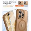 FNTCASE for iPhone 15 Pro Case: [Compatible with Magsafe] Translucent Matte Magnetic Phone Cover – Military Grade Drop Protection Shockproof Protective Cases – Black(Brown)