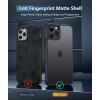 FNTCASE for iPhone 15 Pro Case: [Compatible with Magsafe] Translucent Matte Magnetic Phone Cover – Military Grade Drop Protection Shockproof Protective Cases – Black(Black Matte)