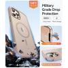 FNTCASE for iPhone 15 Pro Case: [Compatible with Magsafe] Translucent Matte Magnetic Phone Cover – Military Grade Drop Protection Shockproof Protective Cases – Black(Desert Gold)
