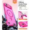 FNTCASE for iPhone 15 Pro Case: [Compatible with Magsafe] Translucent Matte Magnetic Phone Cover – Military Grade Drop Protection Shockproof Protective Cases – Black(Hot Pink)
