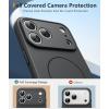 FNTCASE for iPhone 15 Pro Case: [Compatible with Magsafe] Translucent Matte Magnetic Phone Cover – Military Grade Drop Protection Shockproof Protective Cases – Black(Full Gray)