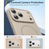 FNTCASE for iPhone 15 Pro Case: [Compatible with Magsafe] Translucent Matte Magnetic Phone Cover – Military Grade Drop Protection Shockproof Protective Cases – Black(Full White)