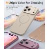 FNTCASE for iPhone 15 Pro Case: [Compatible with Magsafe] Translucent Matte Magnetic Phone Cover – Military Grade Drop Protection Shockproof Protective Cases – Black(Full White)