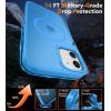 FNTCASE for iPhone 15 Pro Case: [Compatible with Magsafe] Translucent Matte Magnetic Phone Cover – Military Grade Drop Protection Shockproof Protective Cases – Black(Ice Blue)