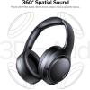 Hybrid Active Noise Cancelling Bluetooth 6.0 Headphones 120H Playtime 6 ENC Clear Call Mic, Over Ear Headphones Wireless with Hi-Res Audio Comfort Earcup Low Latency ANC Headphone for Travel Workout(Black)