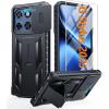 FNTCASE for Motorola Moto-G Stylus-5G-2025 Case: Military Grade Dropproof Cell Phone Cover with Kickstand & Slide | Heavy Duty Rugged Phonecase Bumper Textured Protector(Blue)(Black)