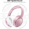 Hybrid Active Noise Cancelling Bluetooth 6.0 Headphones 120H Playtime 6 ENC Clear Call Mic, Over Ear Headphones Wireless with Hi-Res Audio Comfort Earcup Low Latency ANC Headphone for Travel Workout(Rose Gold)