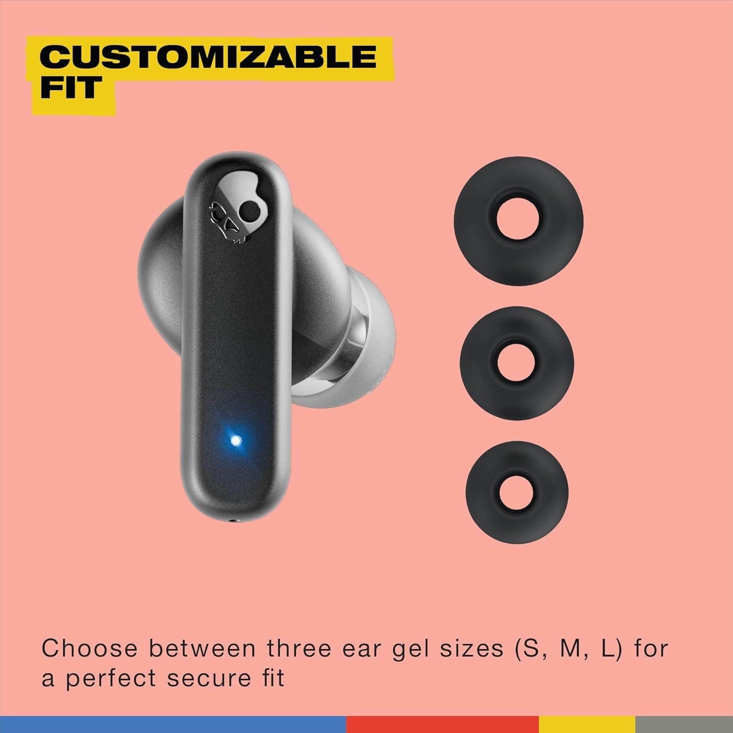 imageSkullcandy Smokin Buds Wireless Earbuds Bluetooth Headphones Noise Isolating Fit Up to 20 Hours Battery IPX4 Sweat and Water Resistant Microphone for iPhone Android PinkBone