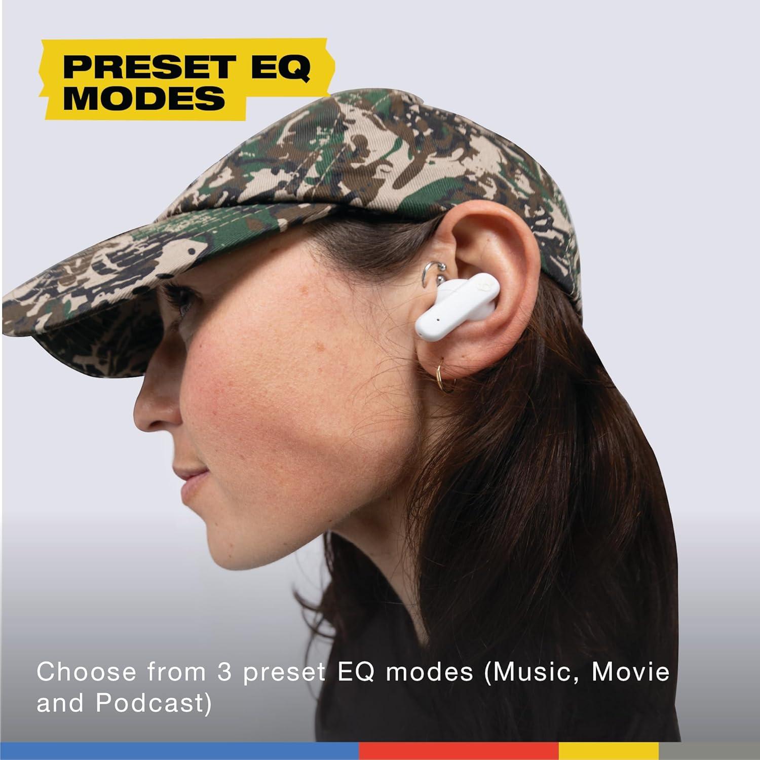 imageSkullcandy Smokin Buds Wireless Earbuds Bluetooth Headphones Noise Isolating Fit Up to 20 Hours Battery IPX4 Sweat and Water Resistant Microphone for iPhone Android PinkBone