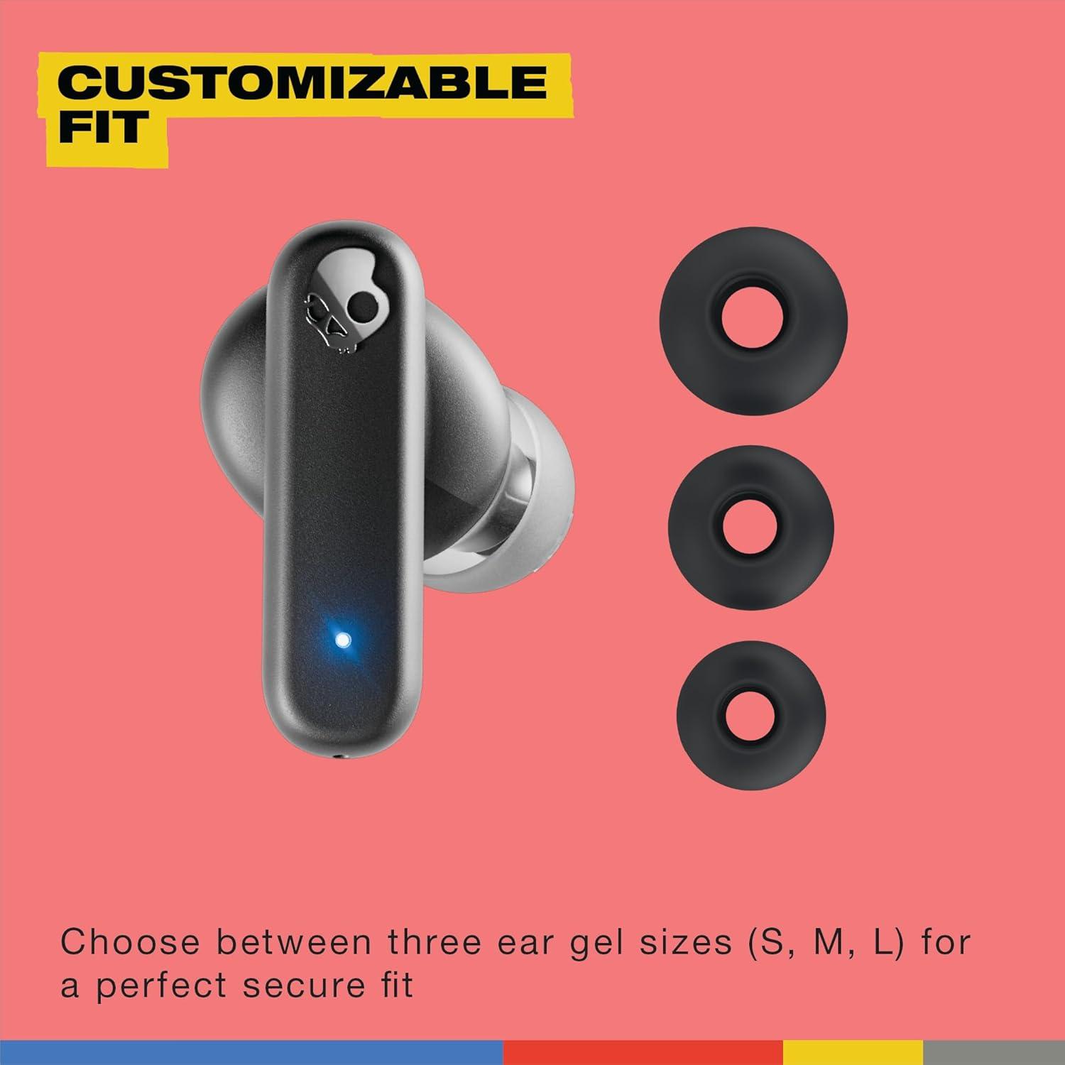 imageSkullcandy Smokin Buds Wireless Earbuds Bluetooth Headphones Noise Isolating Fit Up to 20 Hours Battery IPX4 Sweat and Water Resistant Microphone for iPhone Android PinkFlame