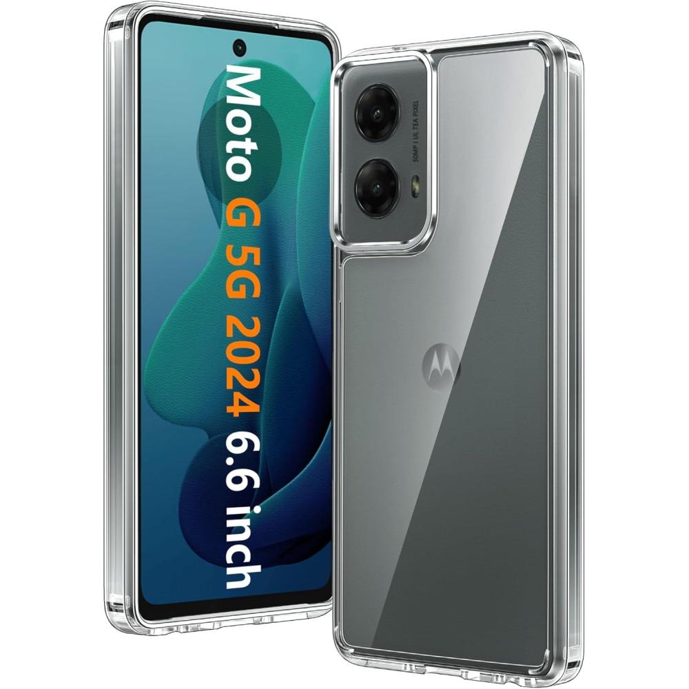 imageFNTCASE for Moto G 20262025 Case for Moto G Play 2026 Case Anti Yellowing Cell Phone Cover Drop Proof Rugged Protective Transparent Slim Cases 67 inch ClearClear