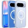 FNTCASE for Google Pixel 10 Case: Pixel 10 Pro Case Google 9/9 Pro Magnetic Clear Slim PhoneCase | Anti-Drop Shockproof Scratch Protective Thin Transparent Crystal Cell Phone Cover(Clear)(Clear Magnetic)