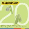 Skullcandy Smokin’ Buds Wireless Earbuds, Bluetooth Headphones, Noise Isolating Fit, Up to 20 Hours Battery, IPX4 Sweat and Water Resistant, Microphone for iPhone Android – Pink(Matcha)