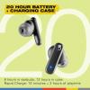 Skullcandy Smokin’ Buds Wireless Earbuds, Bluetooth Headphones, Noise Isolating Fit, Up to 20 Hours Battery, IPX4 Sweat and Water Resistant, Microphone for iPhone Android – Pink(True Black)