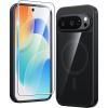 FNTCASE for Google Pixel 10 Case: Pixel 10 Pro Case Google 9/9 Pro Magnetic Clear Slim PhoneCase | Anti-Drop Shockproof Scratch Protective Thin Transparent Crystal Cell Phone Cover(Clear)(Black Magnetic)