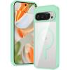 FNTCASE for Google Pixel 10 Case: Pixel 10 Pro Case Google 9/9 Pro Magnetic Clear Slim PhoneCase | Anti-Drop Shockproof Scratch Protective Thin Transparent Crystal Cell Phone Cover(Clear)(IceGreen)
