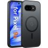 FNTCASE for Google Pixel 9a Case: [Compatible with Magsafe] Translucent Matte Magnetic Phone Cover – Military Grade Drop Protection – Shockproof Protective Cases for Pixel 9A (Black)(Black)