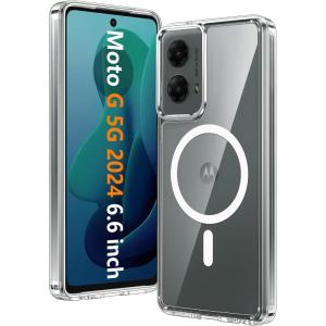 FNTCASE for Moto G 2026/2025 Case: for Moto G Play 2026 Case Anti Yellowing Cell Phone Cover Drop Proof Rugged Protective Transparent Slim Cases 6.7 inch (Clear)(Clear Magnetic)