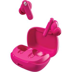 Skullcandy Smokin’ Buds Wireless Earbuds, Bluetooth Headphones, Noise Isolating Fit, Up to 20 Hours Battery, IPX4 Sweat and Water Resistant, Microphone for iPhone Android – Pink(Pink)