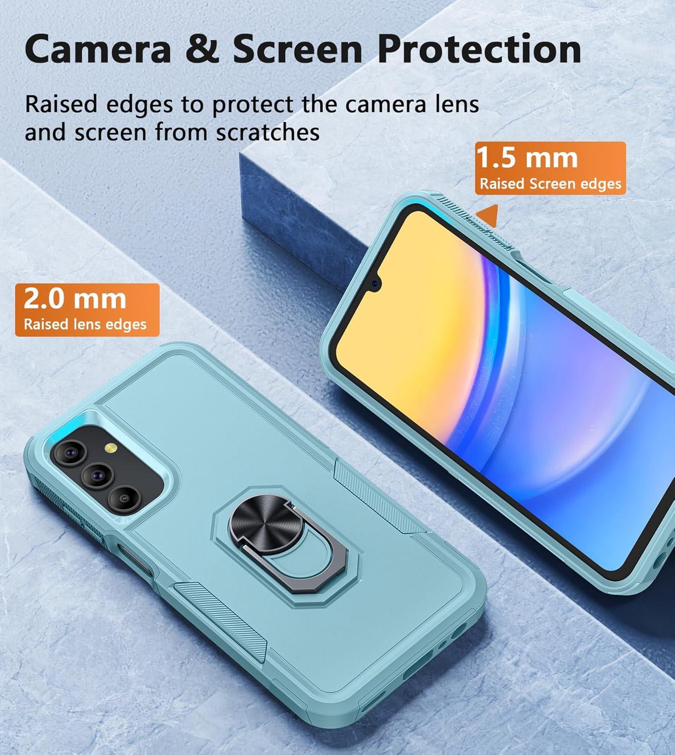 imageFNTCASE for Samsung Galaxy A155G Case Dual Layer Shockproof Protective Cell Phone Cover with Magnetic Kickstand Military Grade Drop Proof Protection Hybrid Matte Textured Rugged Hard PhonecaseTeal