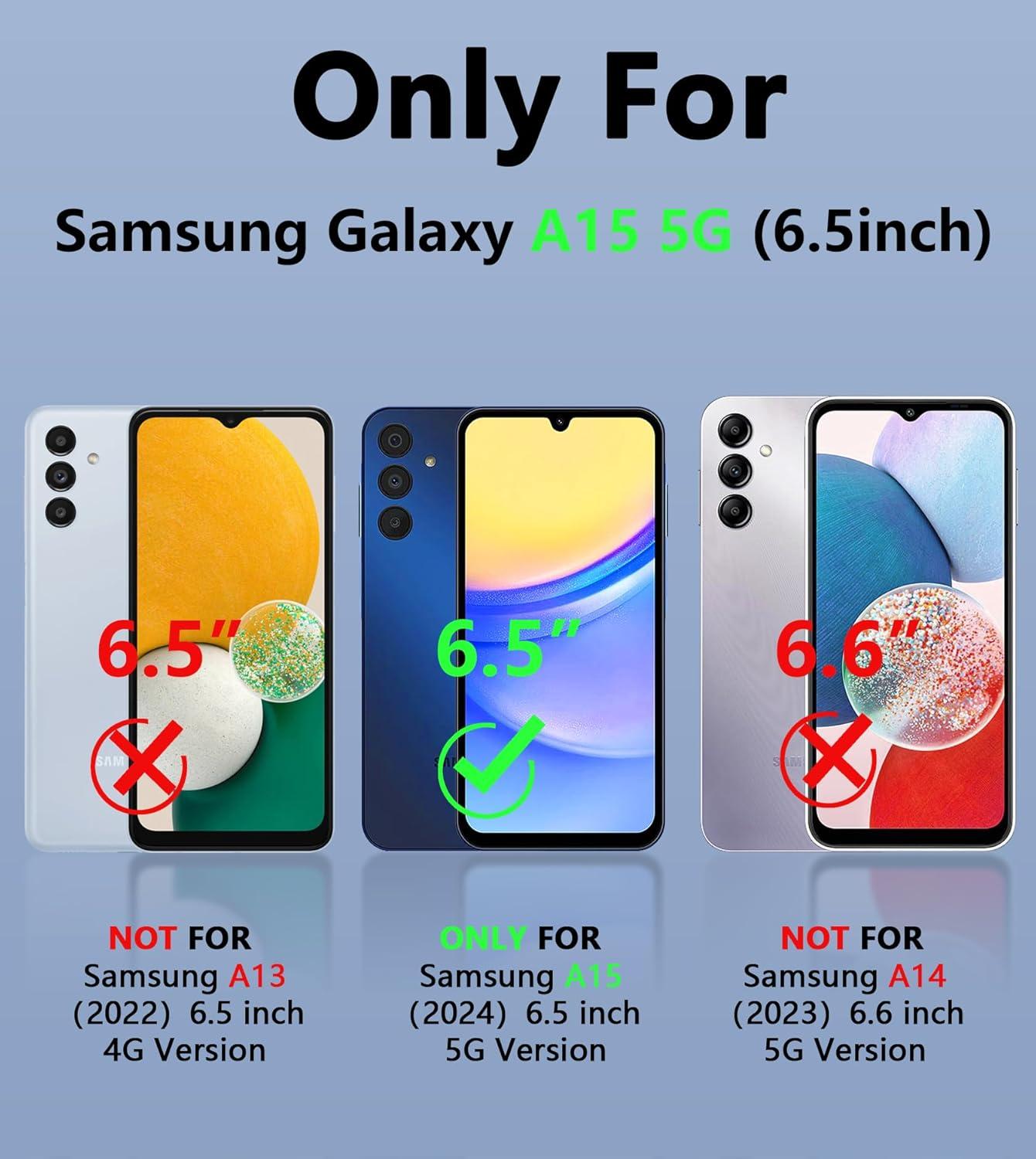 imageFNTCASE for Samsung Galaxy A155G Case Dual Layer Shockproof Protective Cell Phone Cover with Magnetic Kickstand Military Grade Drop Proof Protection Hybrid Matte Textured Rugged Hard PhonecaseMatte Blue