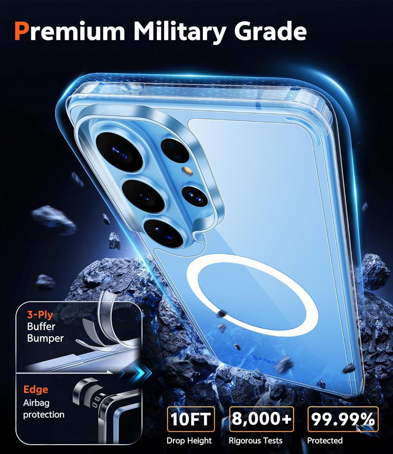 imageFNTCASE for Samsung Galaxy S26Ultra Case Clear Magnetic Phone Cases with Screen Protector Compatible with Magsafe Slim Anti Yellowing Rugged Protective Transparent Cell Phone Cover Clear MagneticACLear Magnetic